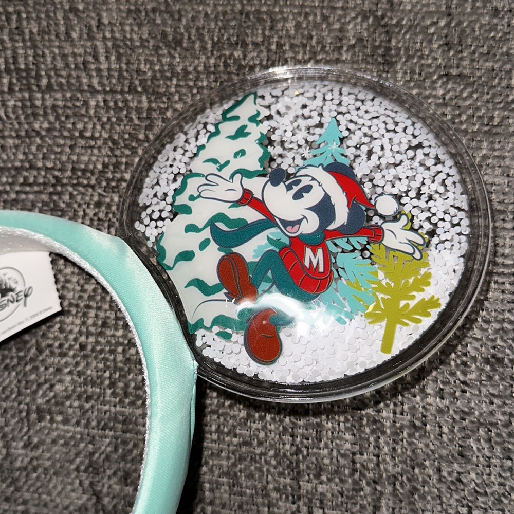 Disney Minnie and Mickey Holiday Christmas Snow Globe Ears - Picture 2 of 6
